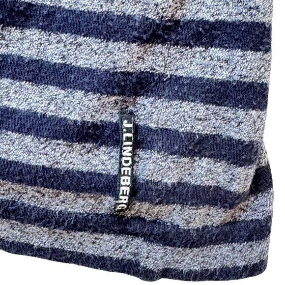 J. Lindeberg Women's Long Sleeve Tee Shirt V-Neck Navy and Grey Stripe Size L - Picture 4 of 9